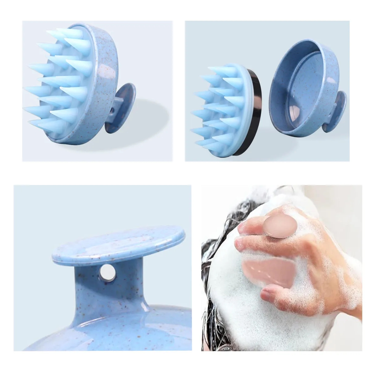 5-Pack Eco-Friendly Soft Silicone Scalp Massage Brush 4
