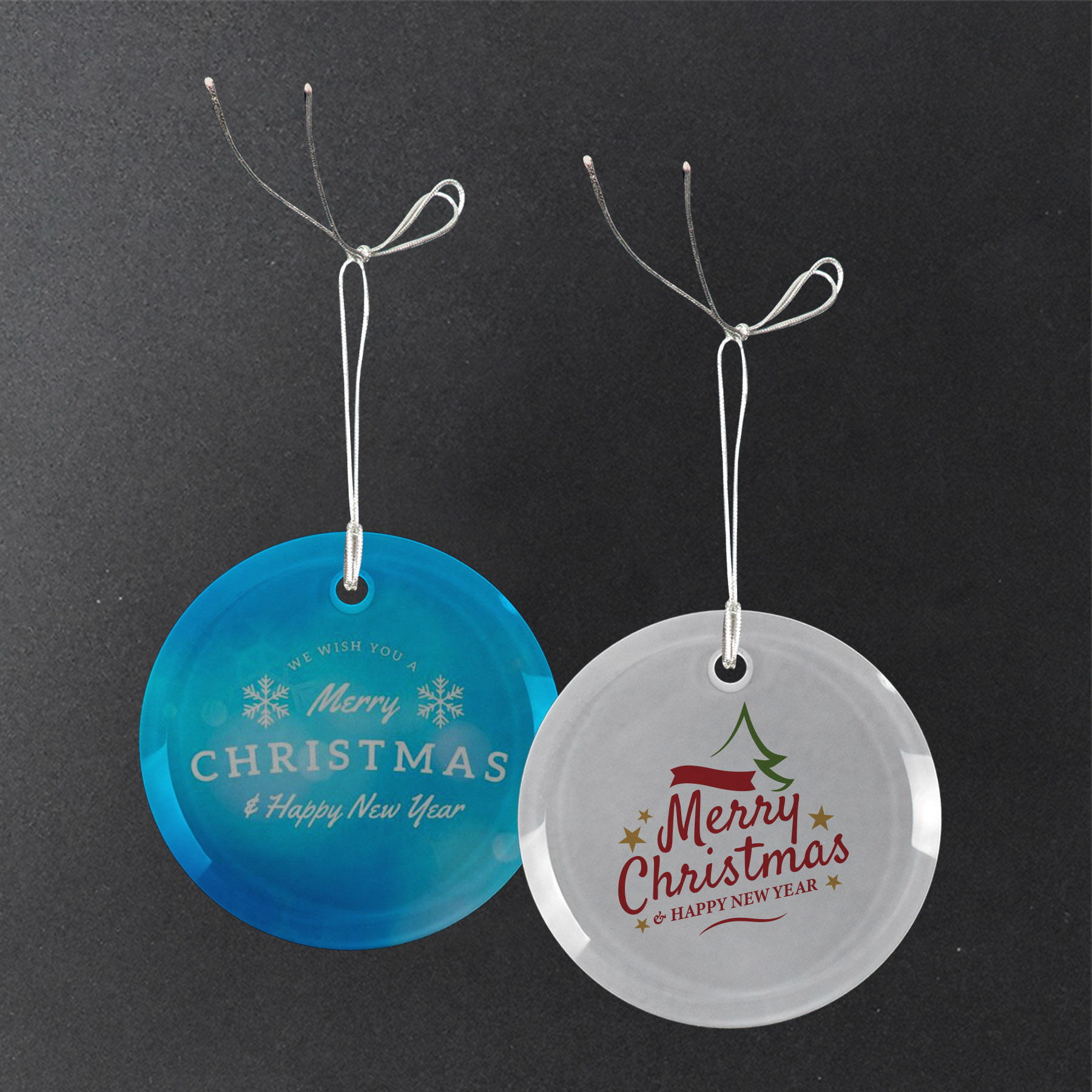 Gift Box 3" Round Frosted Glass Ornament 2