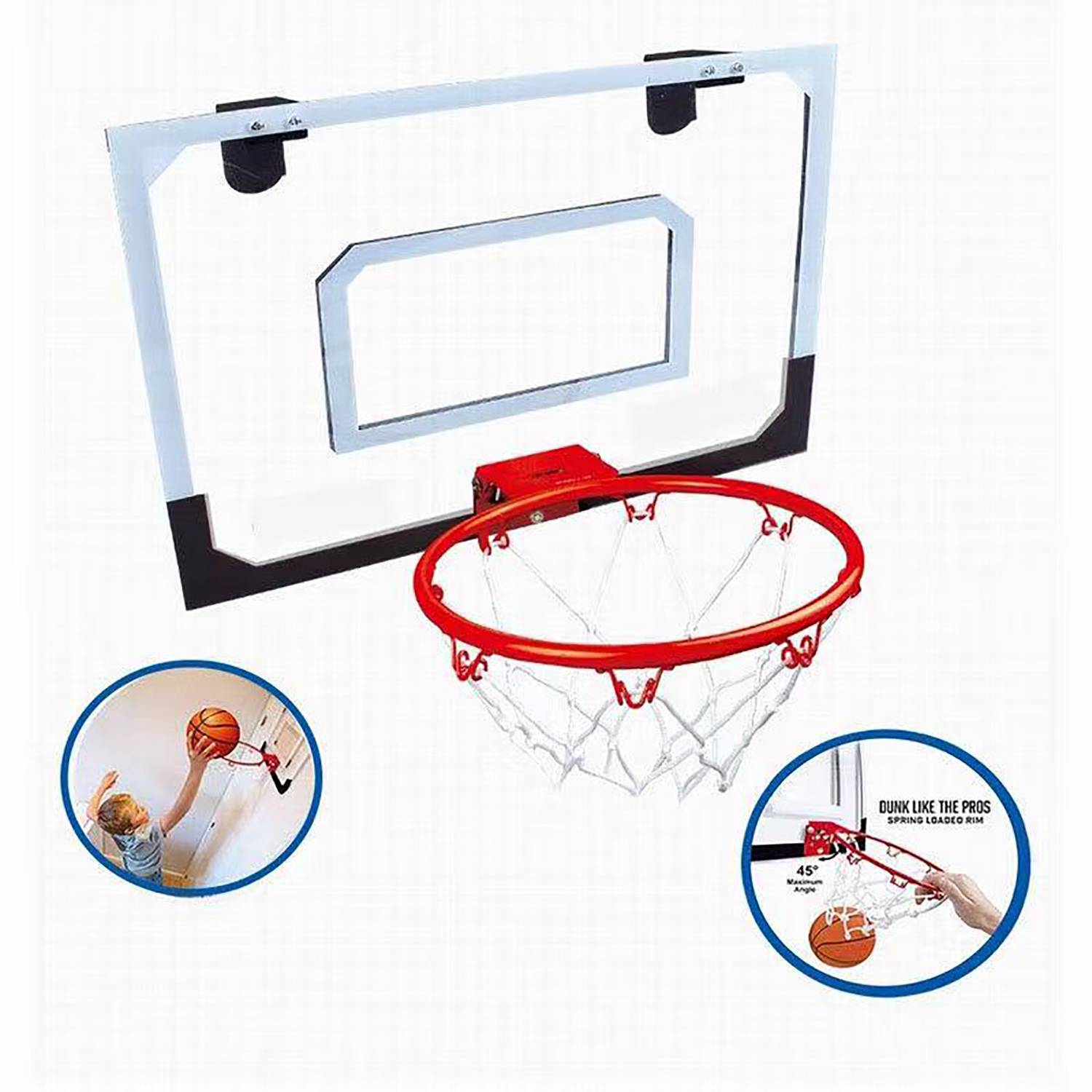 Wall-Mounted Clear Basketball Hoop W/ Ball 4