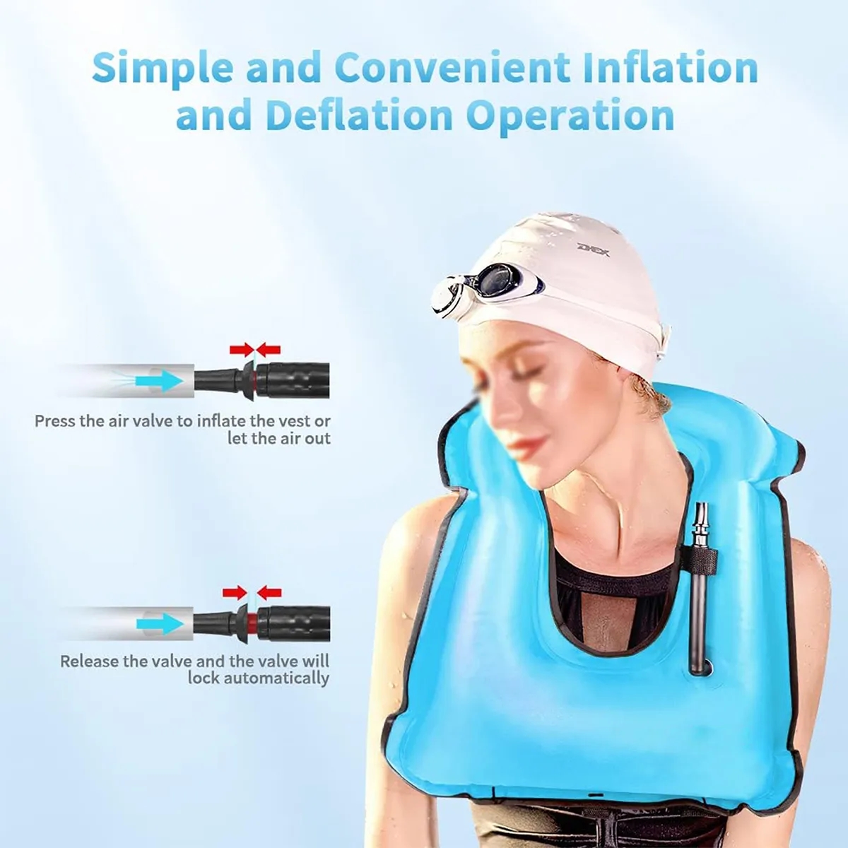 Durable Adjustable Diving Swimming Inflatable Snorkel Vest 5