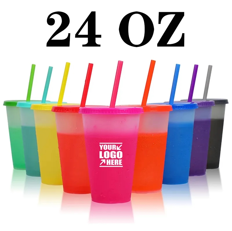 Custom 17oz 24 oz Reusable Color Changing Stadium Cup 5