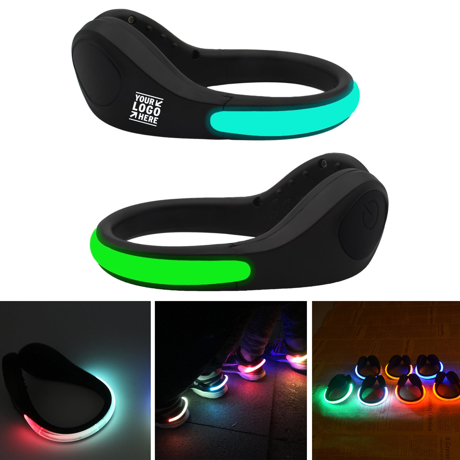 2 Pack Runners Joggers Bikers Walkers Shoe Clip Lights Reflective Safety Night Running Gear 1