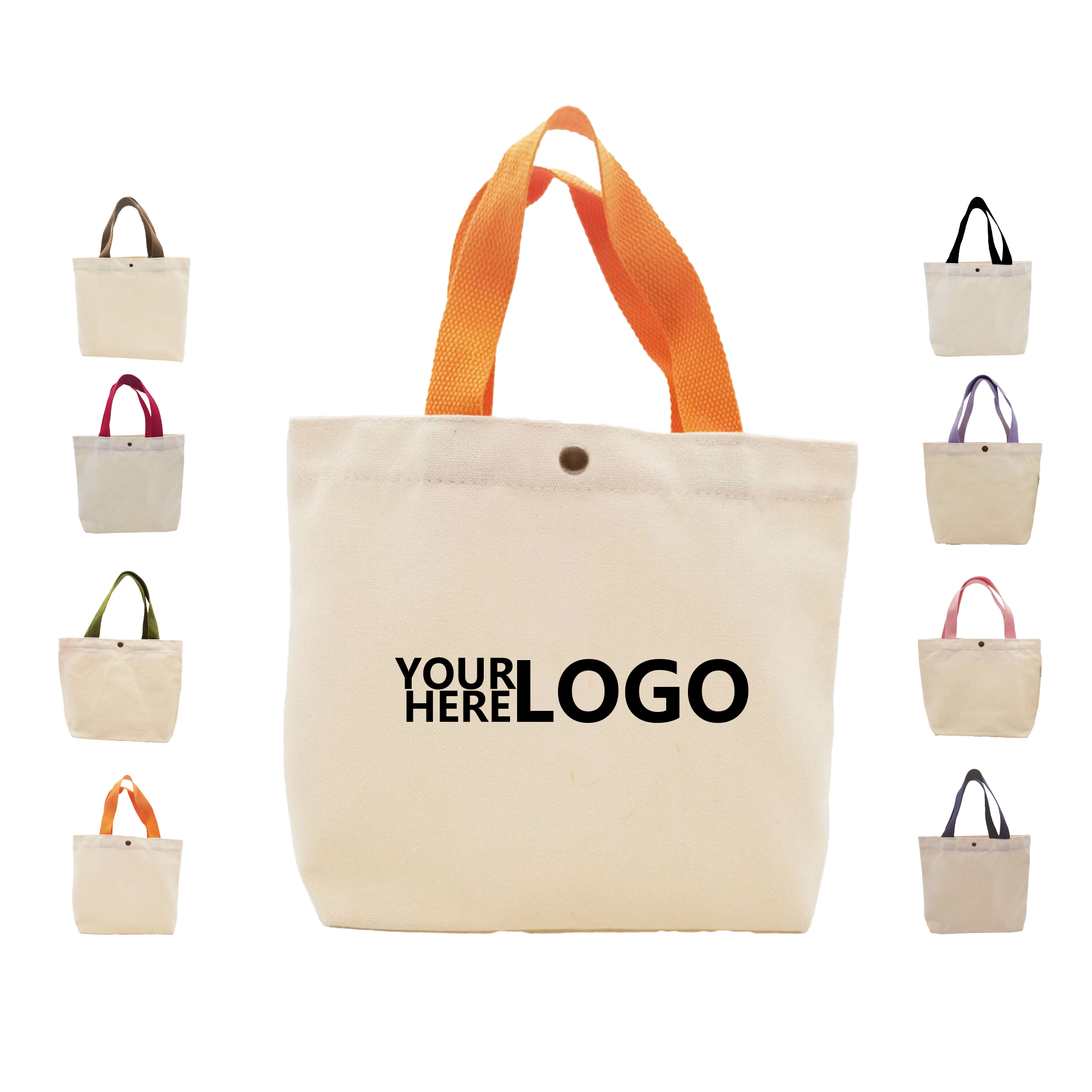 Color-Block 12oz Canvas Tote, custom tote bag with logo imprint 2