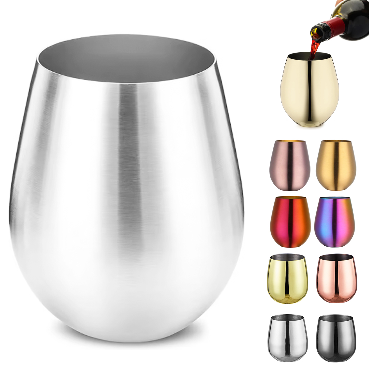 17Oz. Stainless Steel Stemless Wine & Beverage Tumbler 6