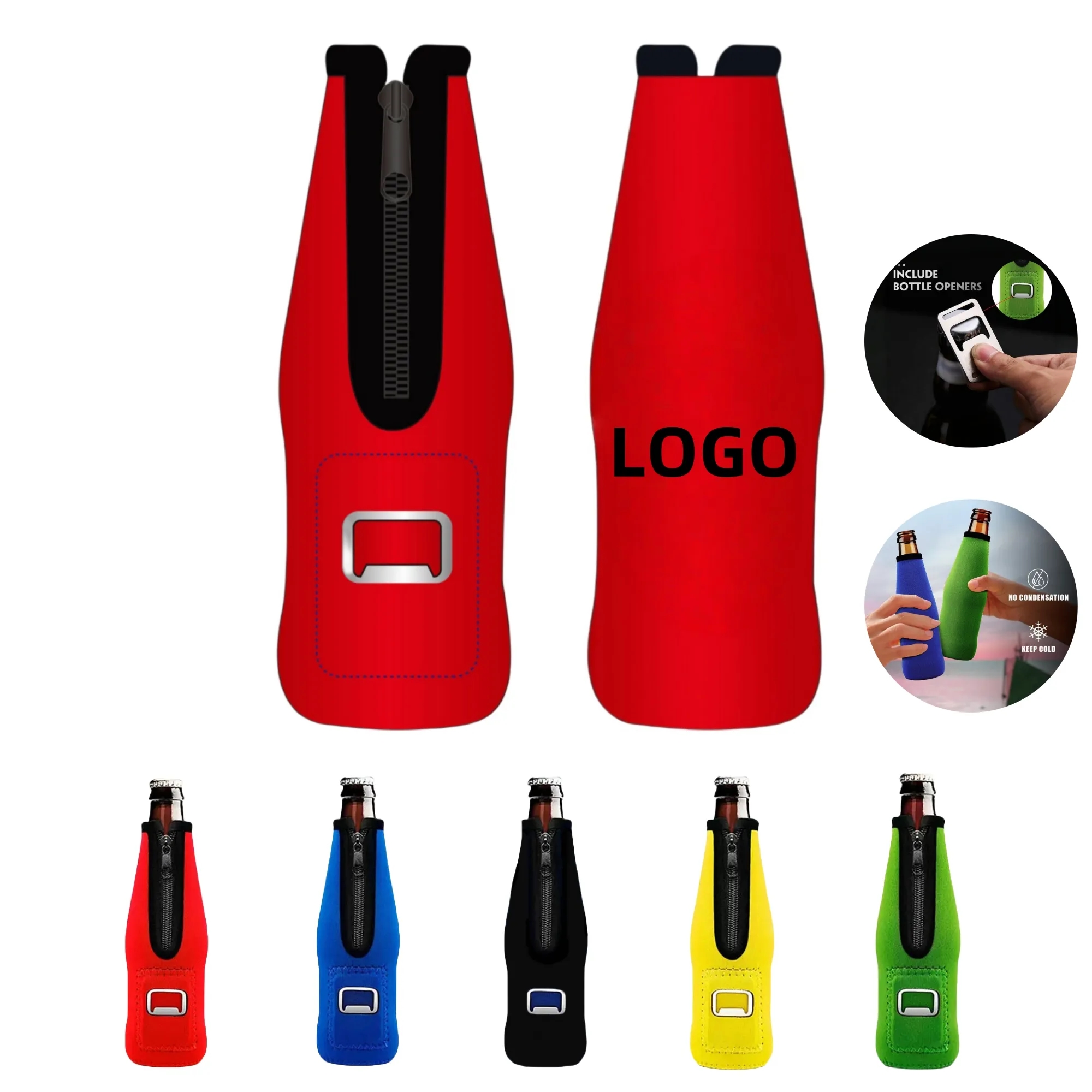 Neoprene Beer Bottle Sleeve With Opener 4