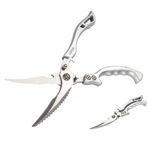 Curved Blade Kitchen Scissors Stainless Steel With Bottle Opener 8