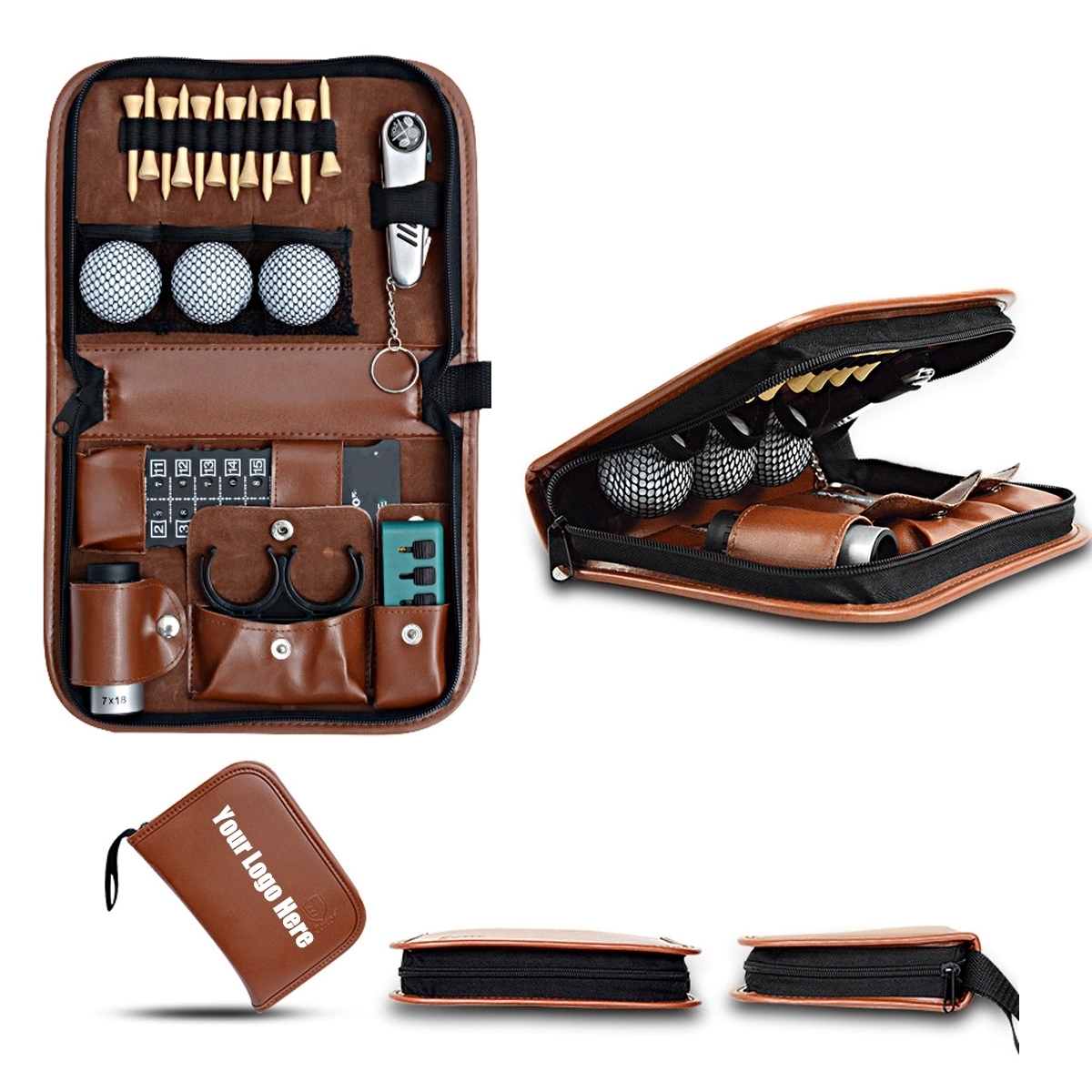 Golf Accessory Tool Leather Bag Kit 2