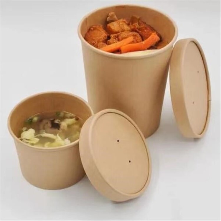 16OZ Kraft soup cup with lid 3