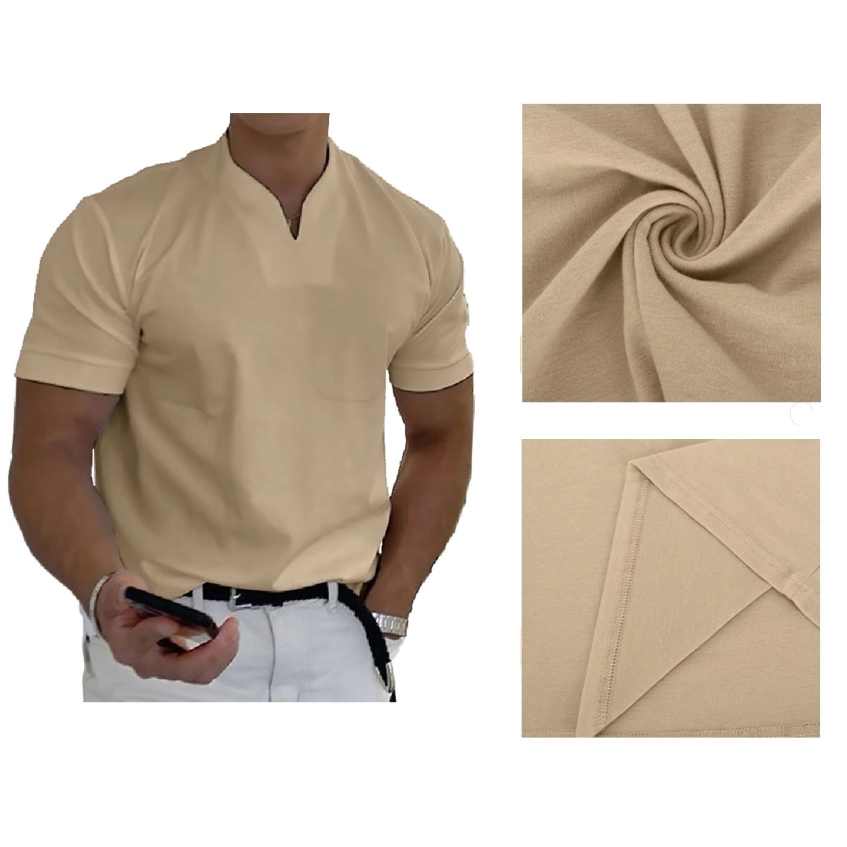 Mens Athletic V Neck Short Sleeve Slim T Shirts 4