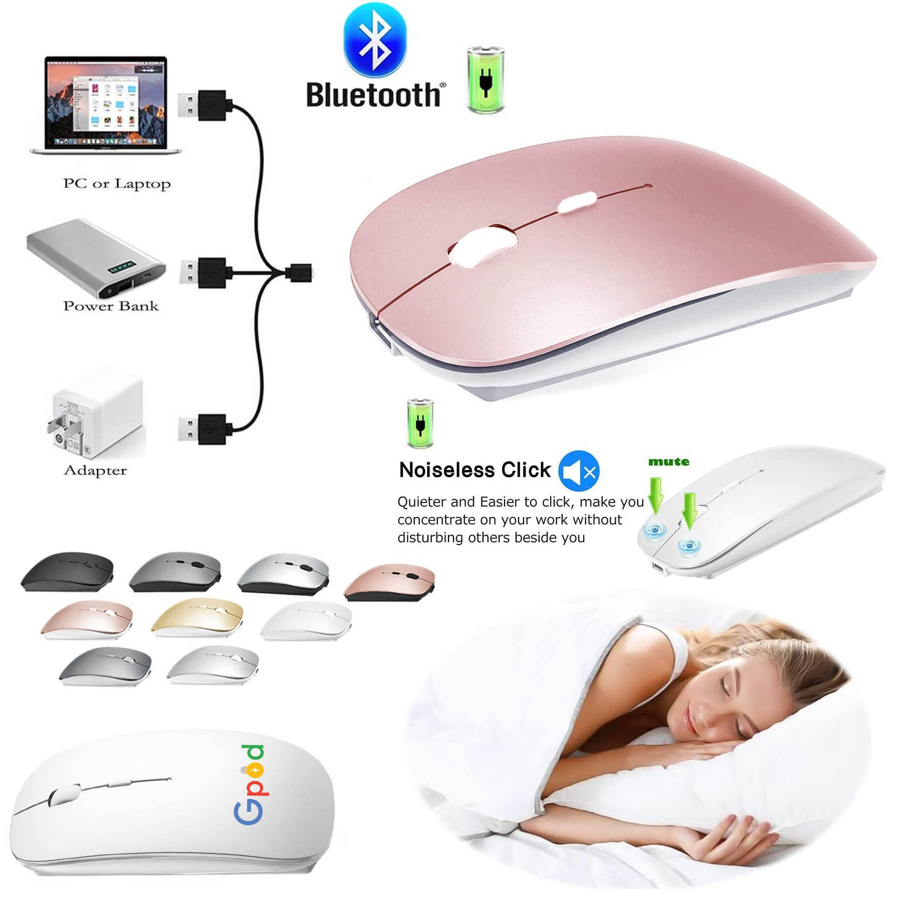 iBank ® Ultra-Thin Bluetooth Mouse, Comfortable and Lightweight 2