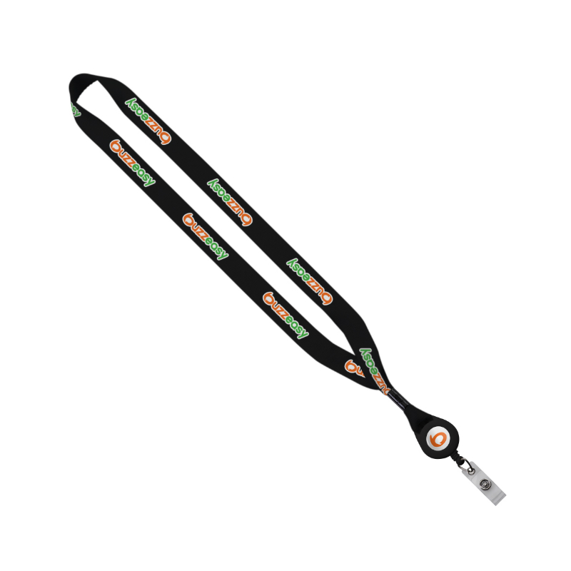 3/4"" Dye-Sublimated Lanyard With Metal Crimp And Retractable Badge Reel 2