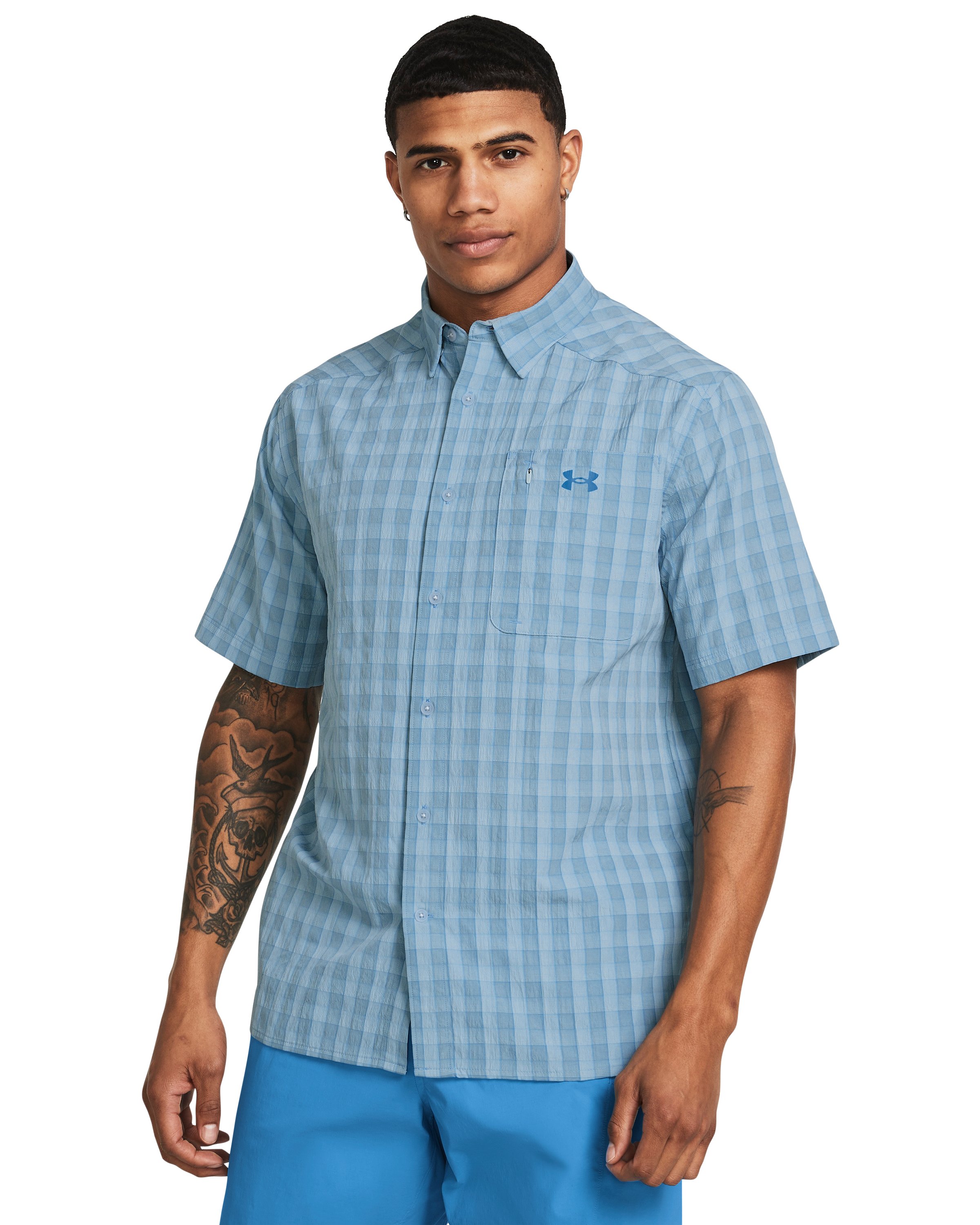 UA Drift Tide 2.0 Plaid Men's Short Sleeve 8
