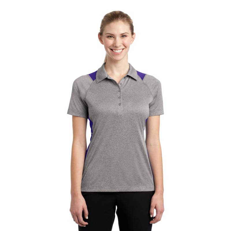 Sport-Tek Women's Heather Colorblock Contender Polo. 32
