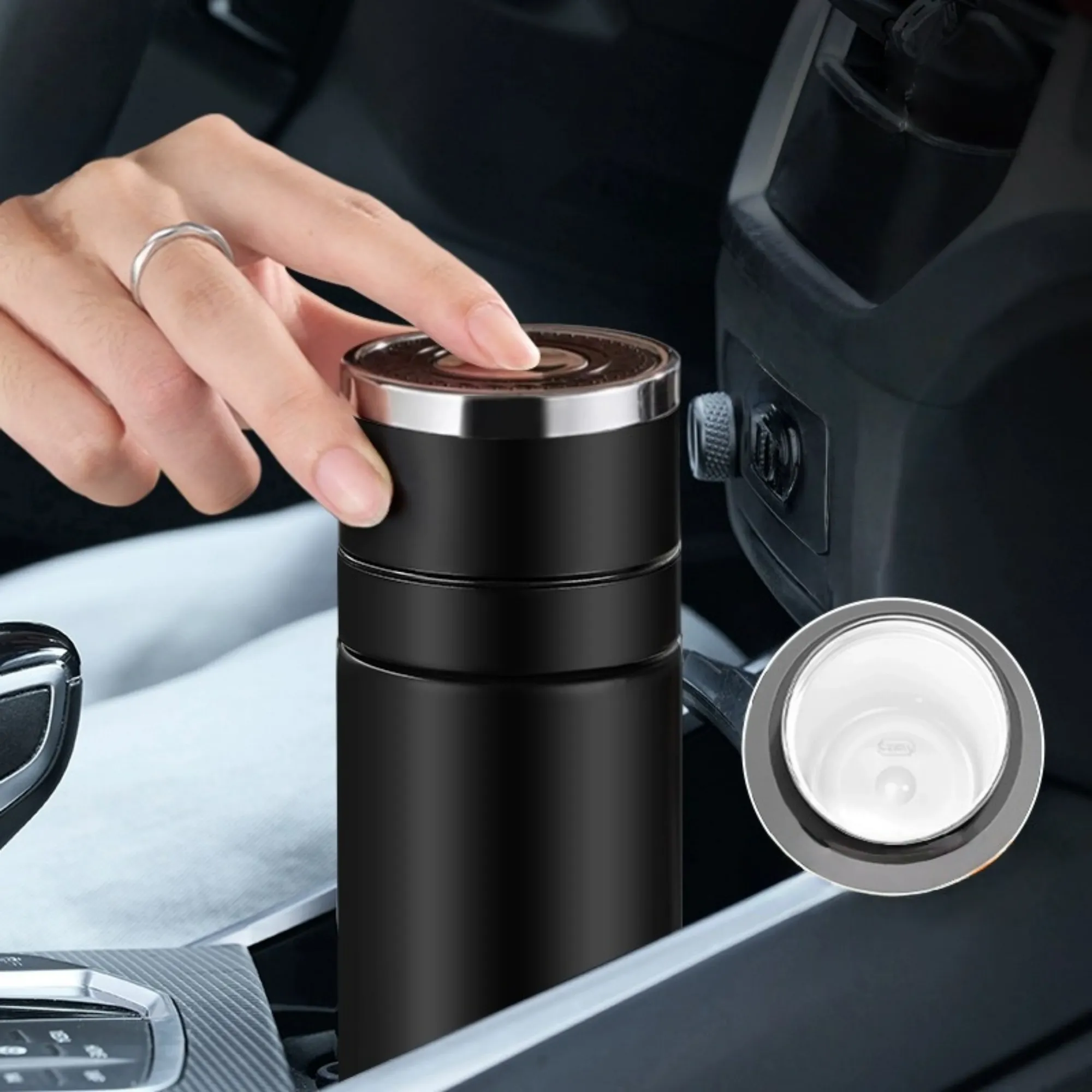 17oz One-Touch Lid Car Tumbler Stainless Steel Insulated Cup 2