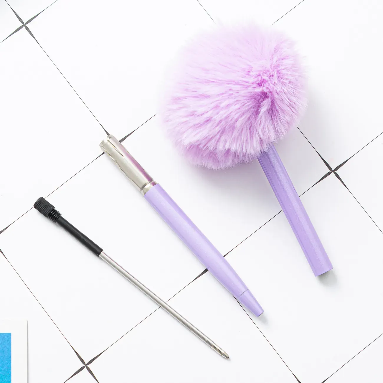 Cute Fluffy Pompom Metal Ballpoint Pen 7