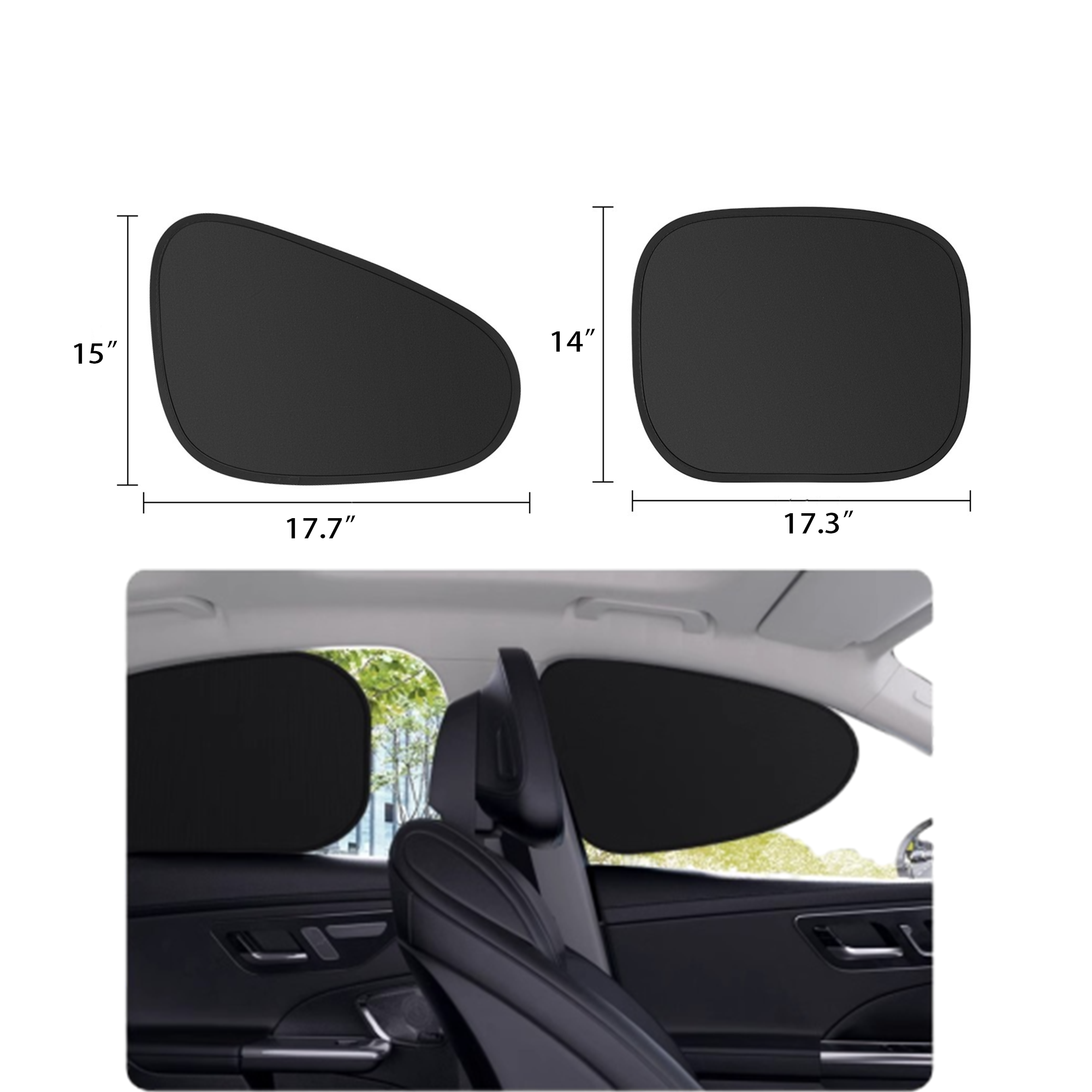 Black Plastic Shading Car Window Electrostatic Sunshade 3