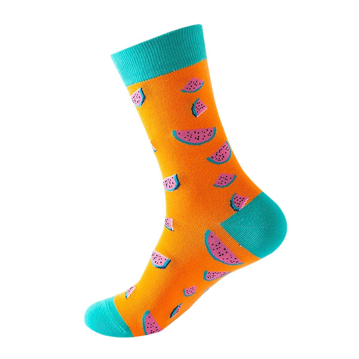 Cotton Crew Socks with Jacquard Pattern 25