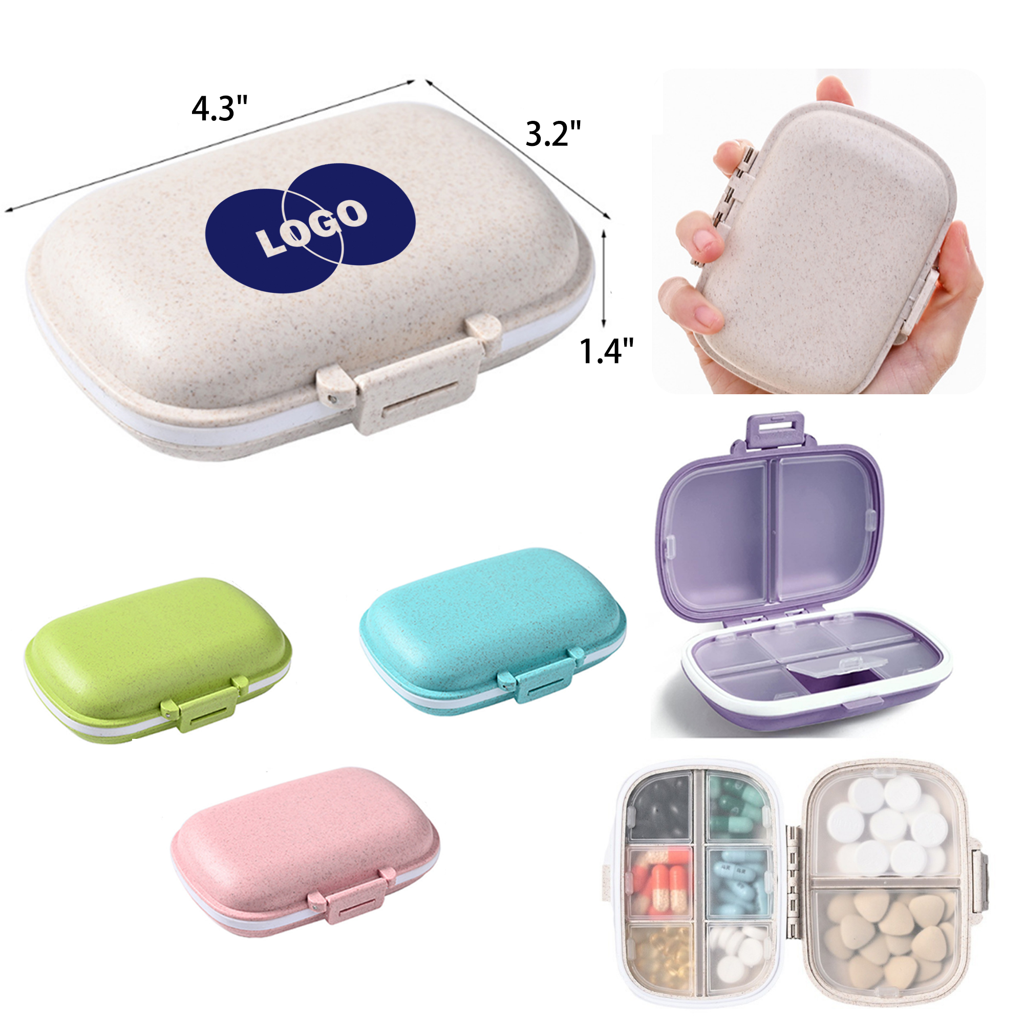 Durable 8 Cell Portable Sealed Medicine Box 5