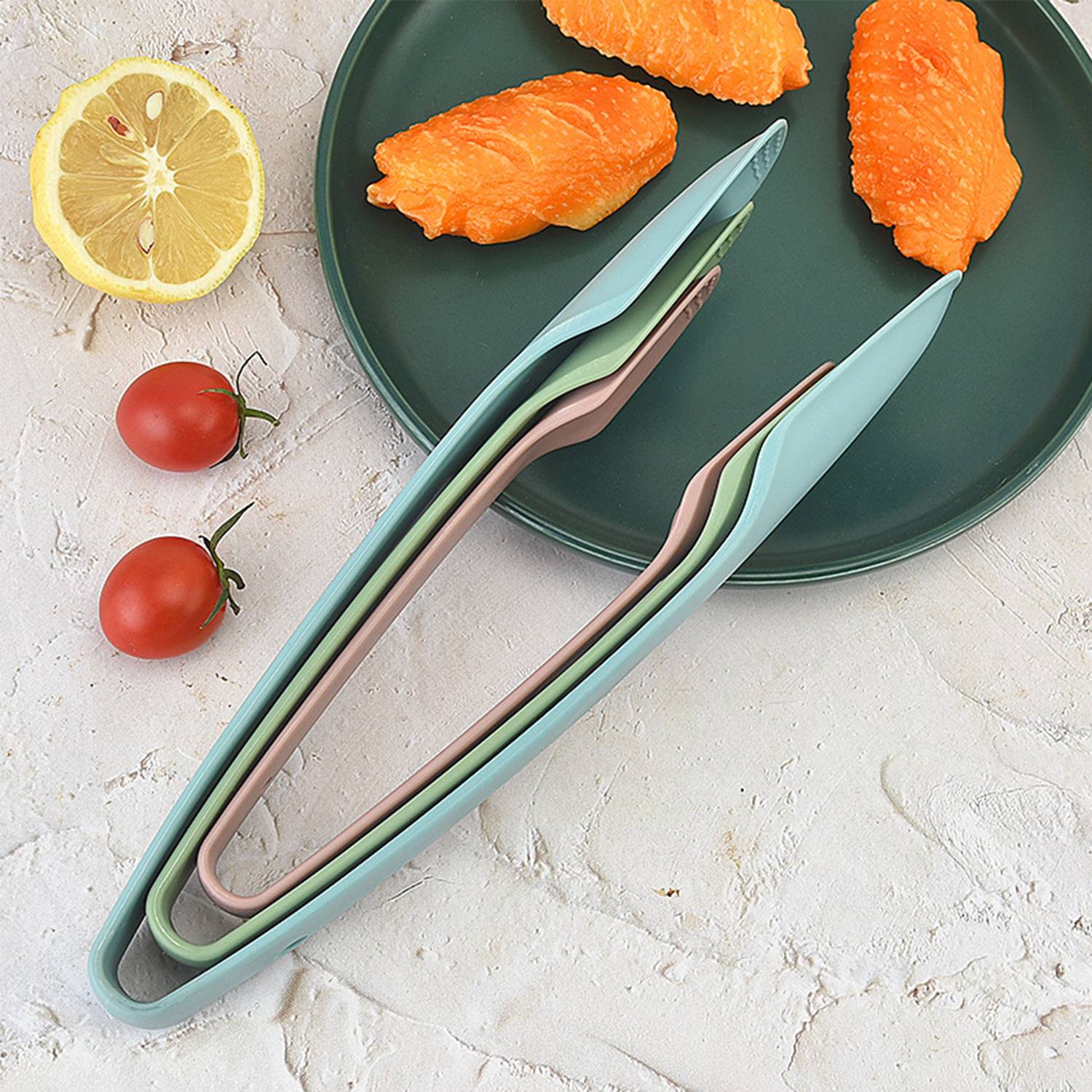 3Pcs Plastic Kitchen Tongs Set 3