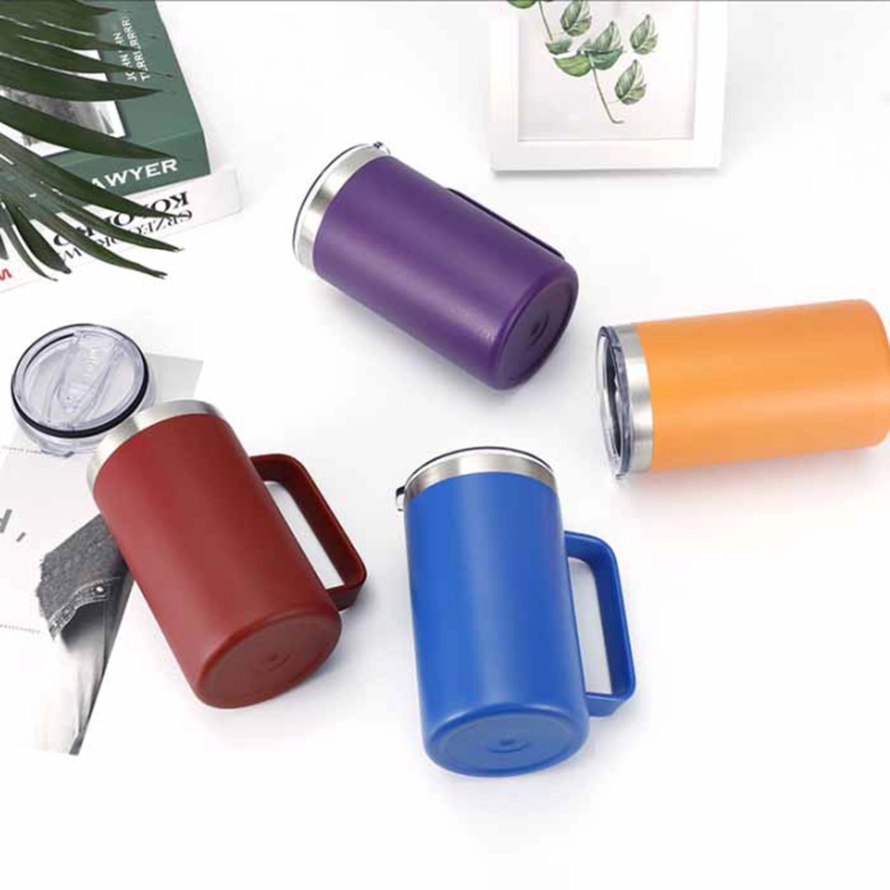 20 Oz. Stainless Steel Insulated Tumbler Mug with Handle 8