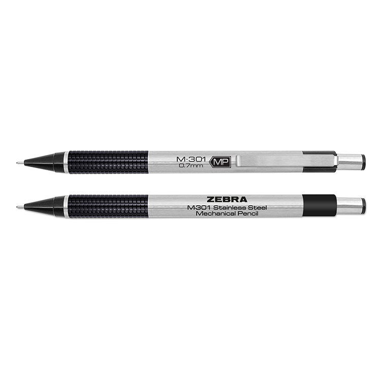 Zebra Stainless Steel Mechanical Pencil With Textured Grip