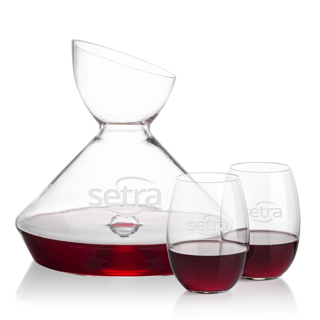 Woodbury Carafe & Carlita Stemless Wine 3