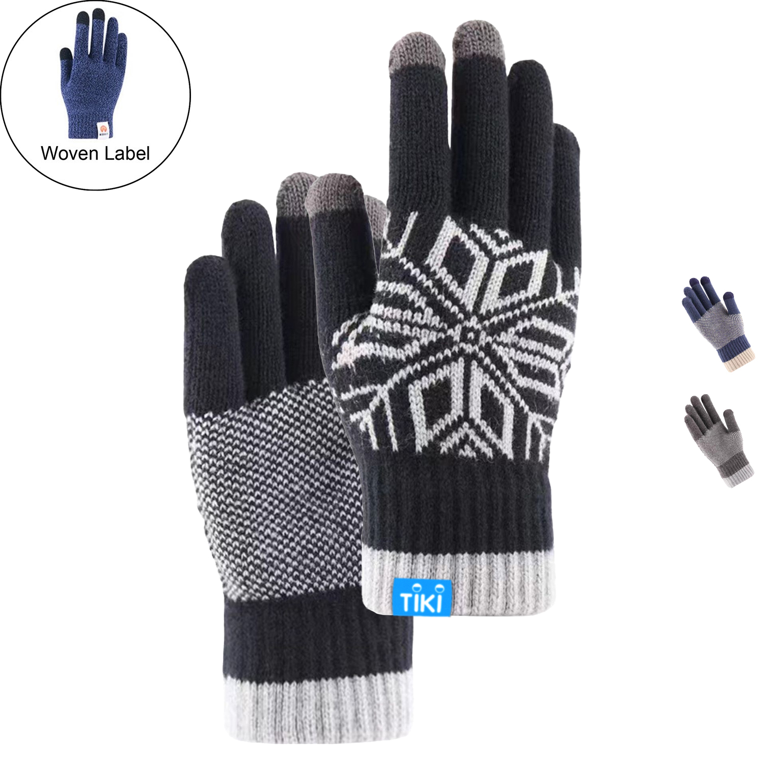 Cold Resistance Adult Male Gloves w/ 3 Finger Touch 4