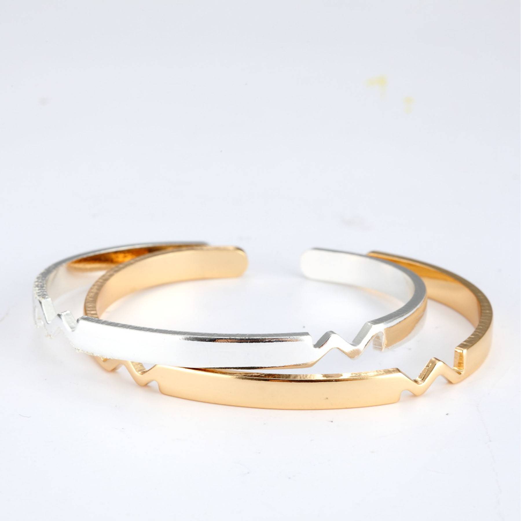 Engraved C-shaped Open Bracelet 6