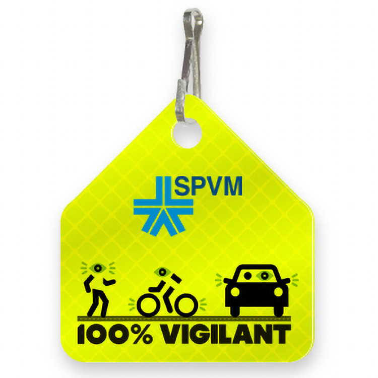 Ultra Reflective Yellow Bag Tag House shape 2" x 2.125", High resolution 4 colour process plus white