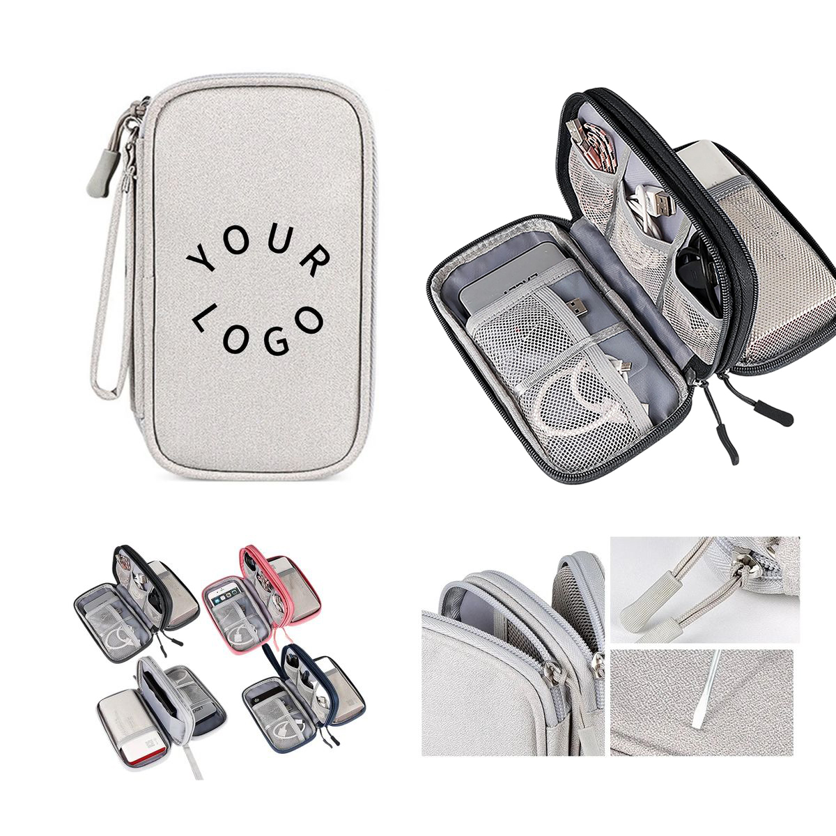 Portable Tech Storage Pouch with Handle 2