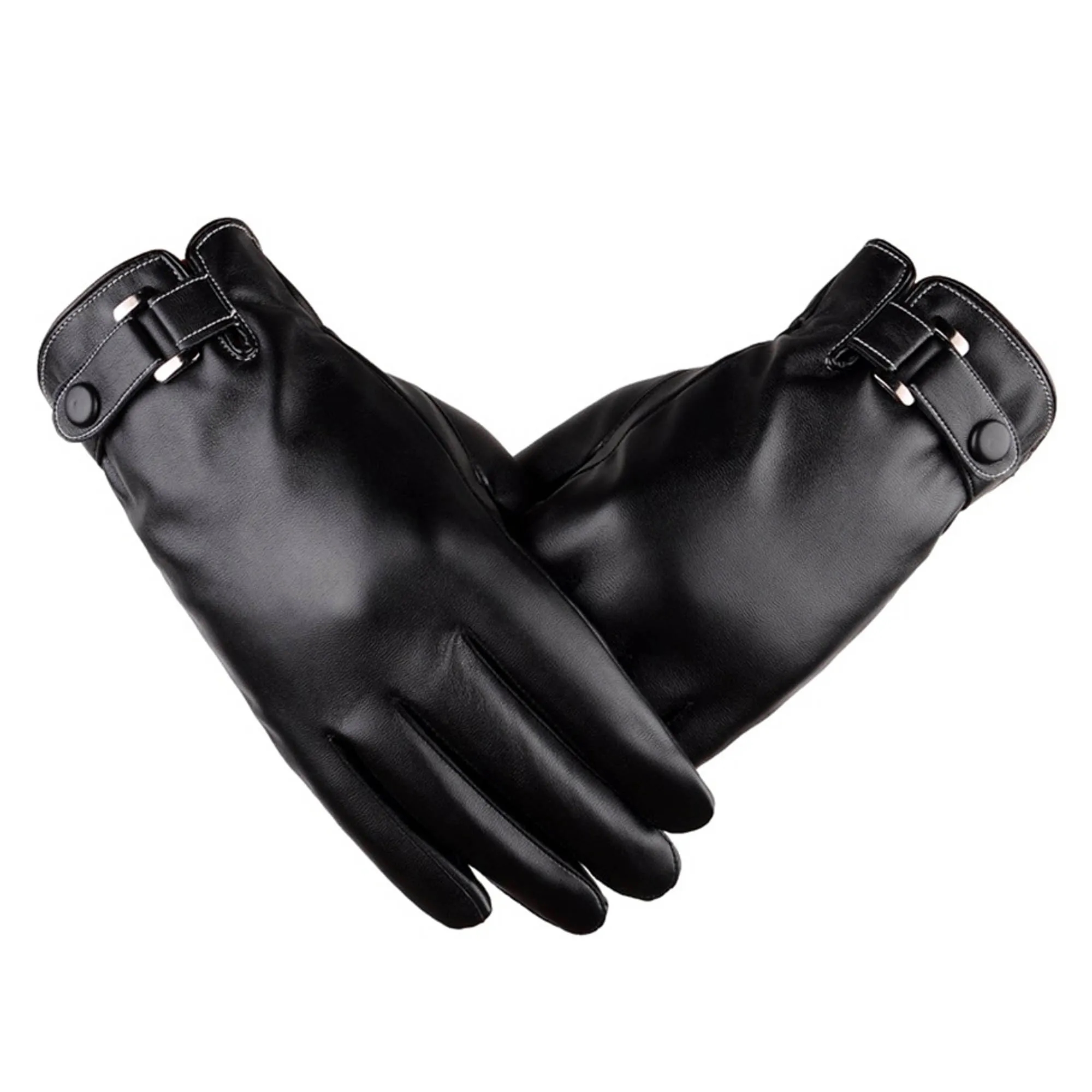 Touchscreen-Compatible PU Leather Gloves 2