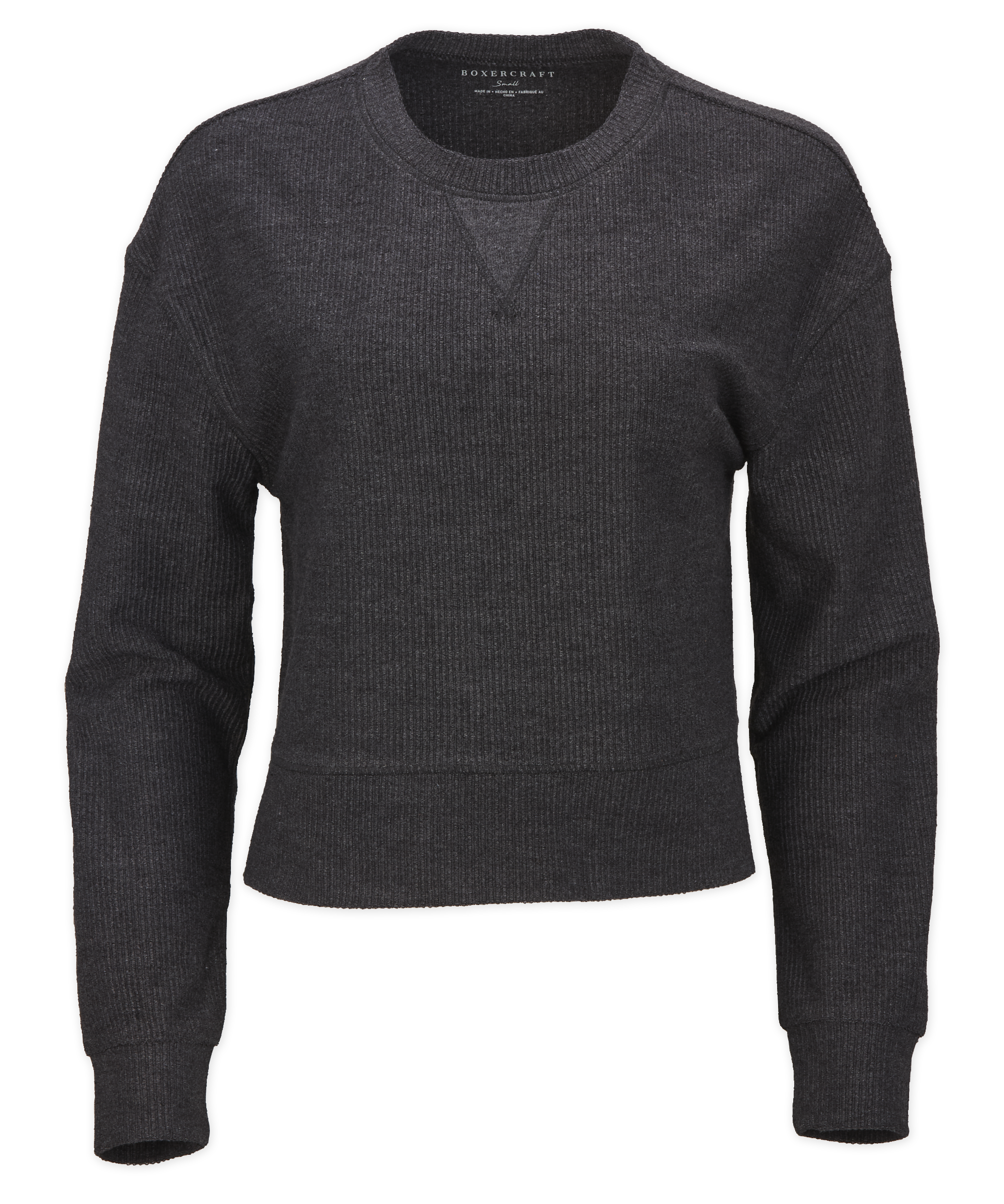 BOXERCRAFT RIB KNIT CORDED BOXY CREW 4