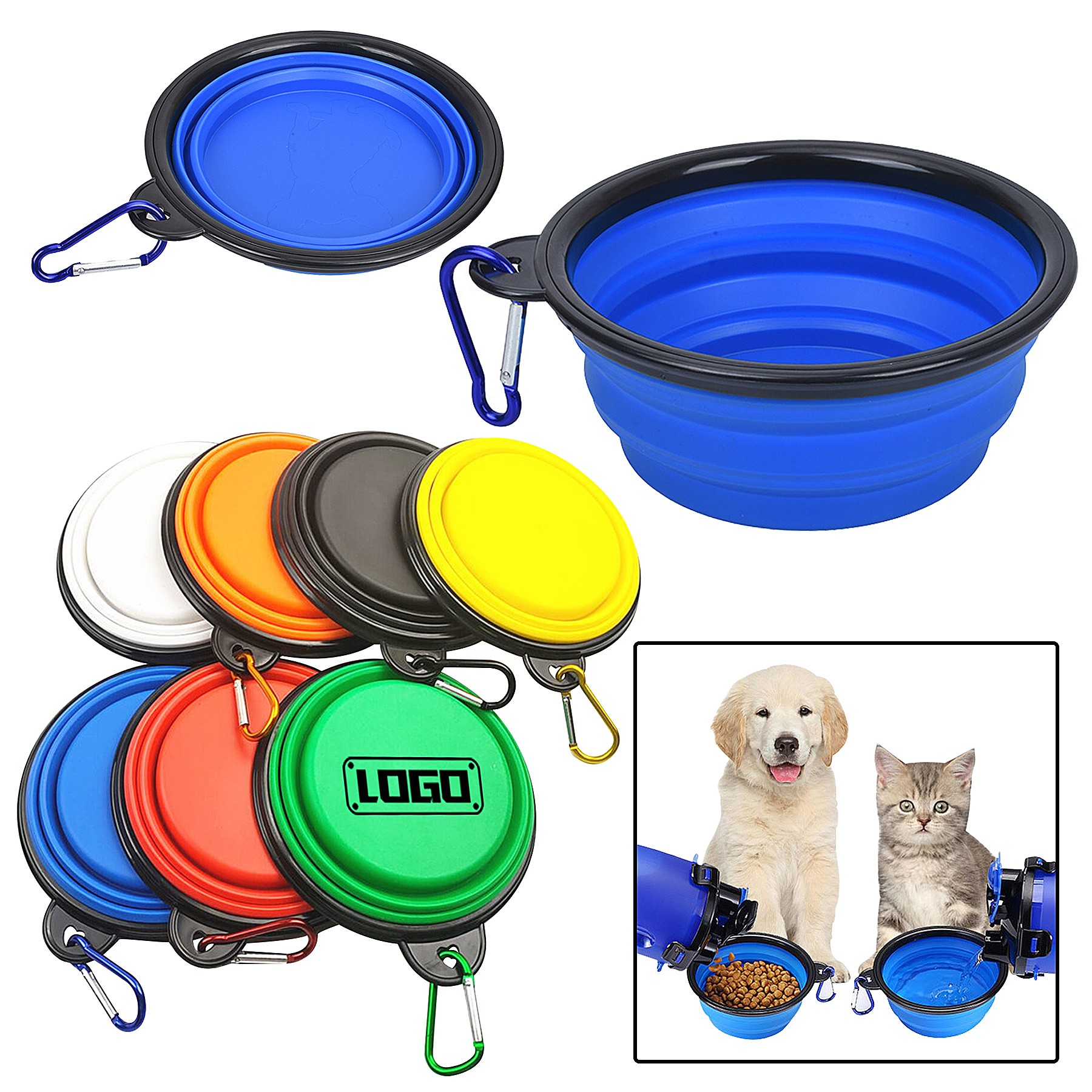 Collapsible Dog Bowl Portable Foldable Travel Water Food Bowls