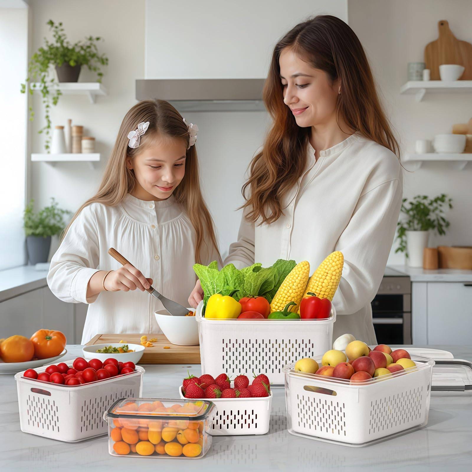 Portable Double-Layer Picnic Basket with Drain—Fridge Safe 3