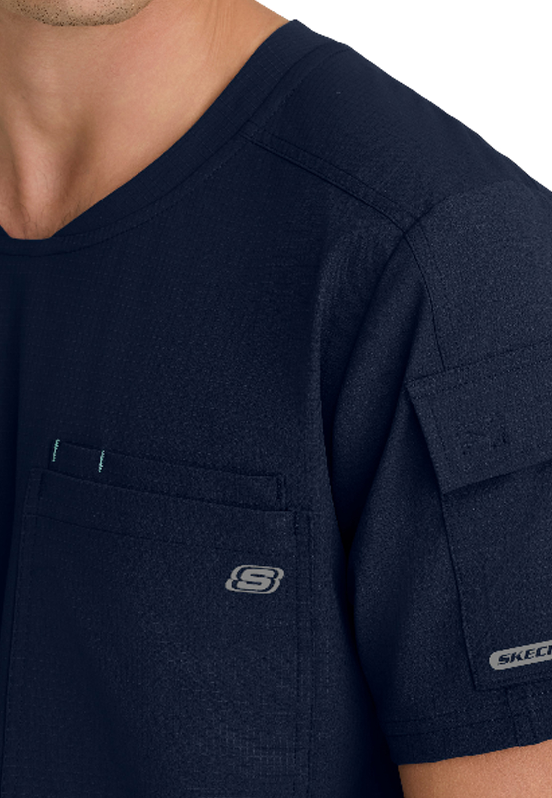 Skechers Ripstop Collection - Men's Three-Pocket Round Neck Station Scrub Top 13