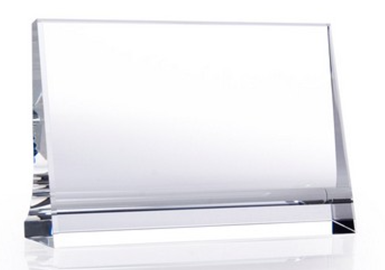 Horizontal Plaque Optic Crystal Award - Small
