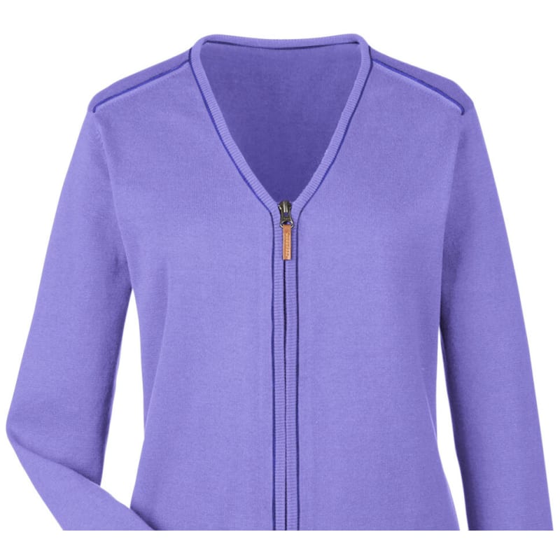 Devon & Jones Ladies' Manchester Fully-Fashioned Full-Zip Cardigan Sweater 2