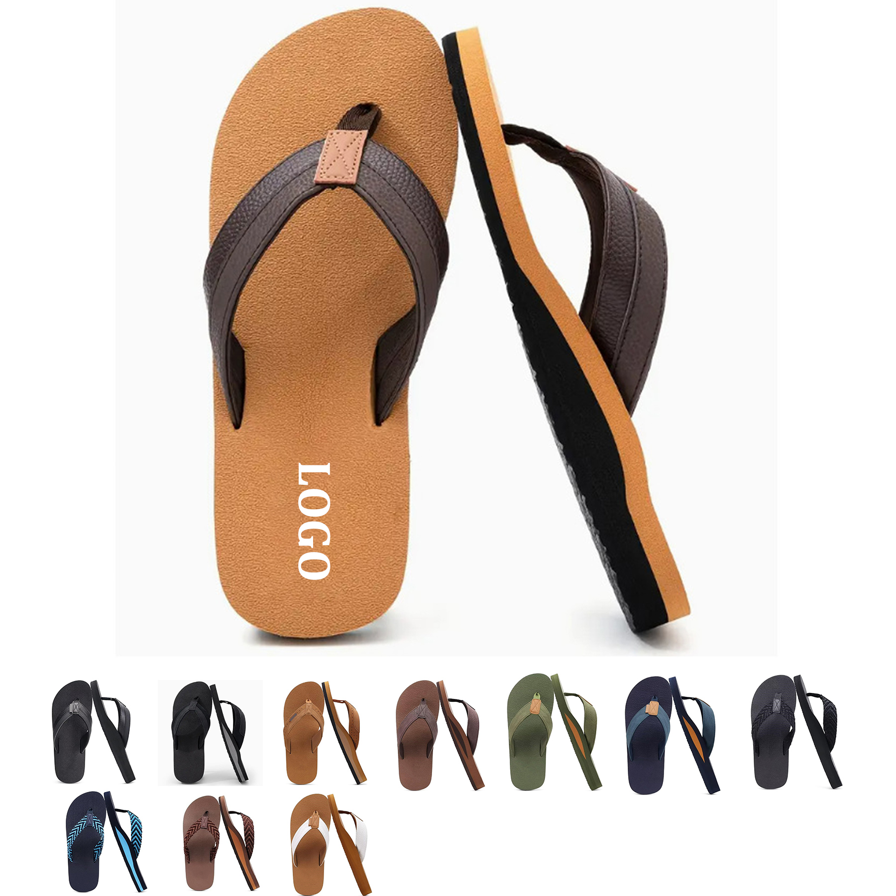 Men's Yoga Mat Leather Flip Flops 2