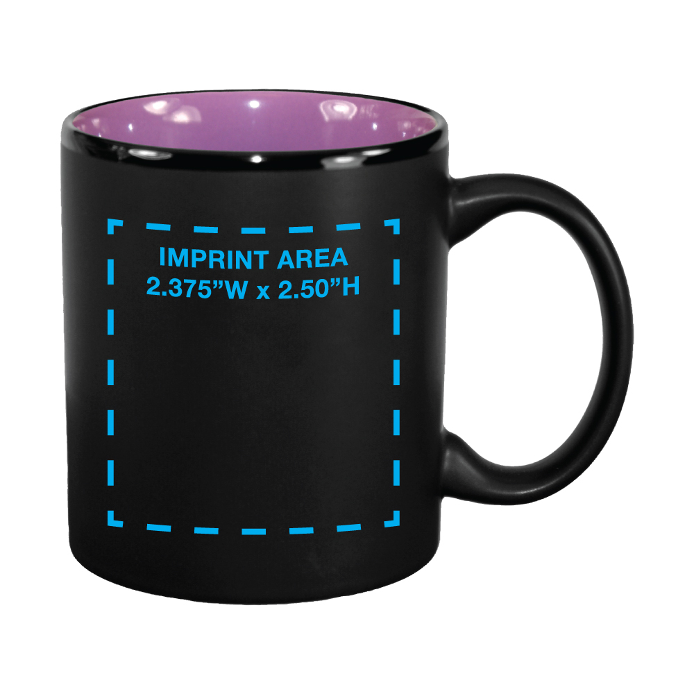 11 oz Purple In / Matte Black Out Hilo C Handle Mug