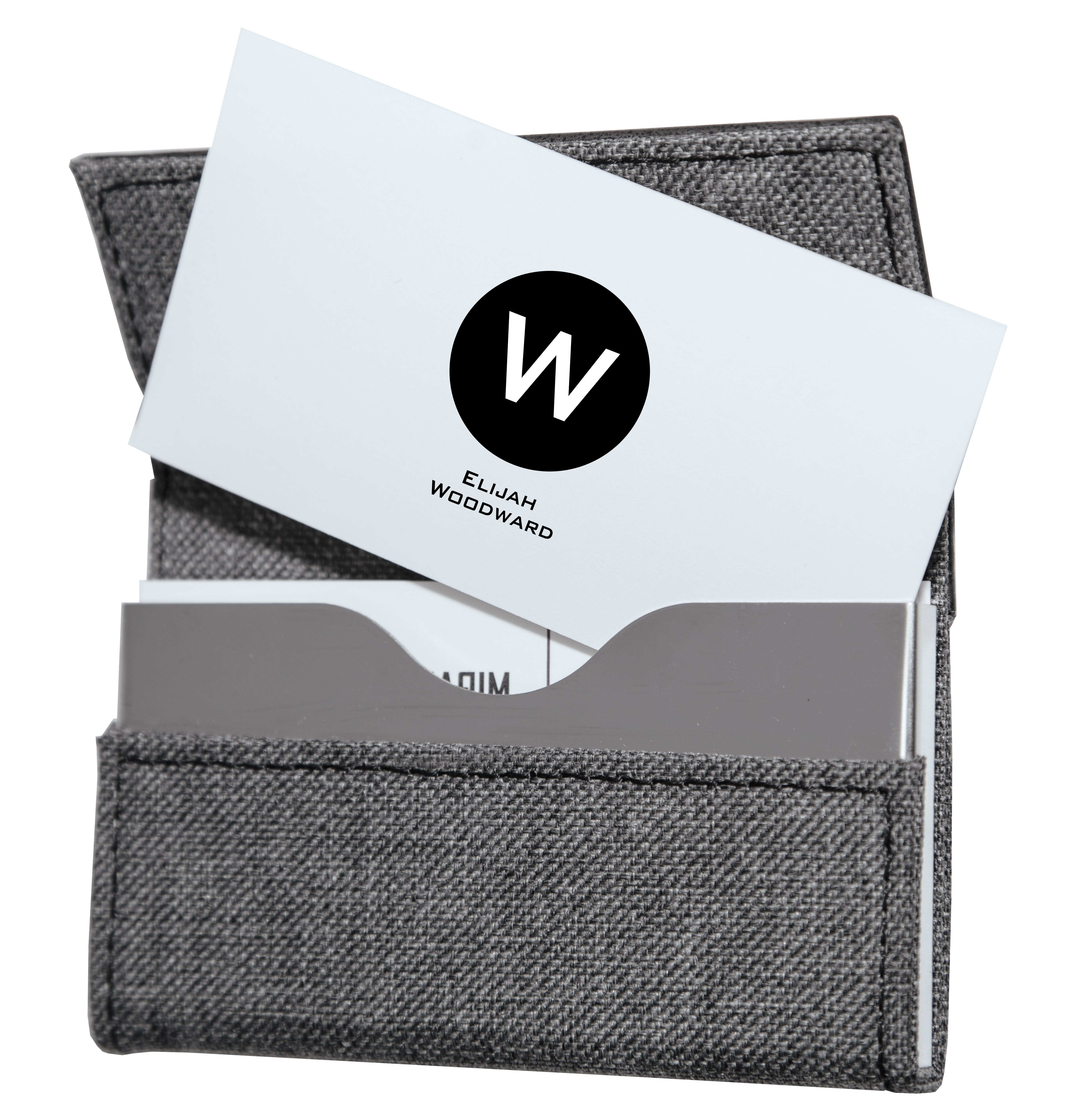 Gray and Black Business Card Case