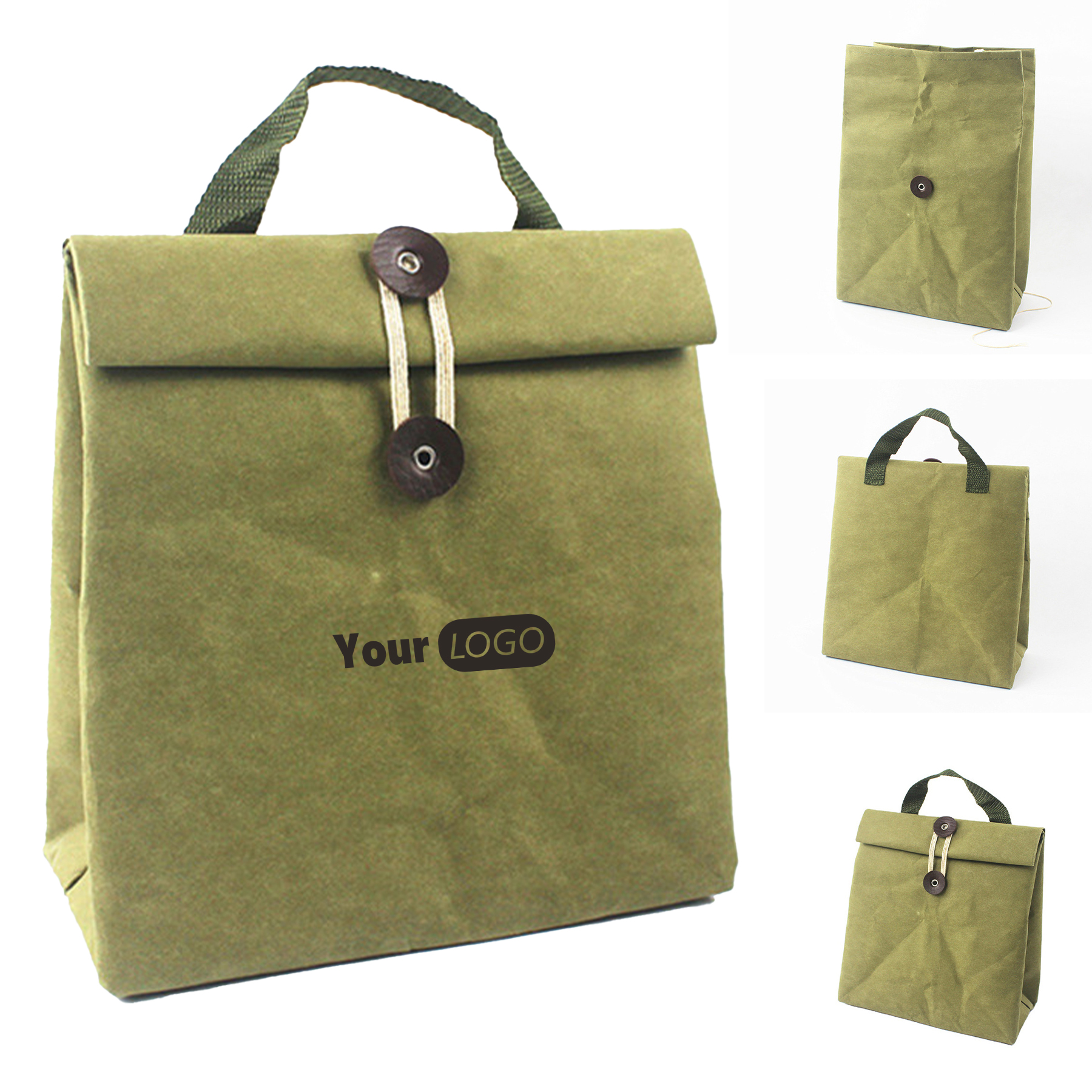 Paper Minimalist Green Washed Insulation Bag 1