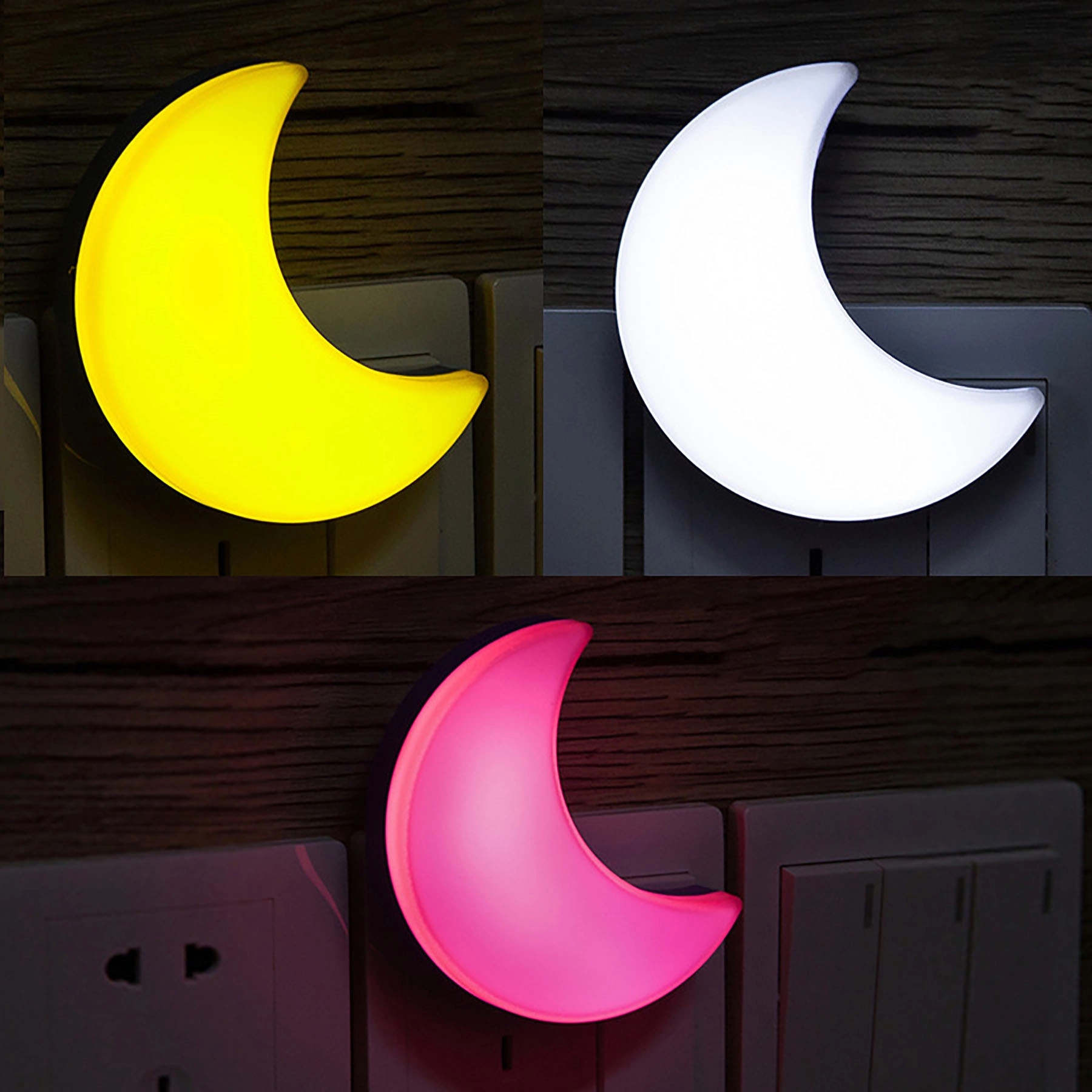 LED Bedroom Plug In Moon Custom Logo Night Light 3