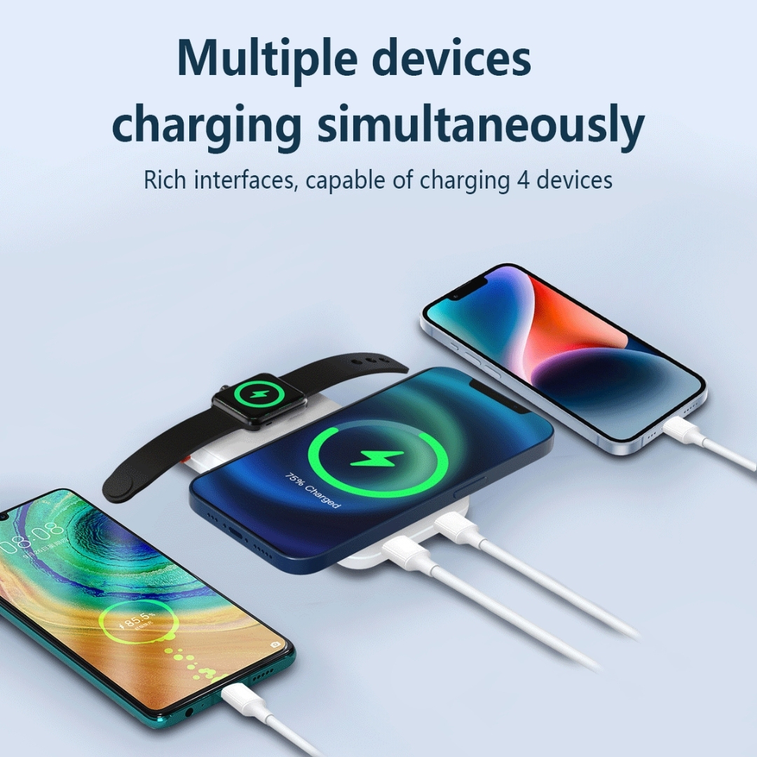 PowerPort 3-in-1 Wireless Magnetic 10000mAh Power Bank for Phone, Watch & Earbuds 1