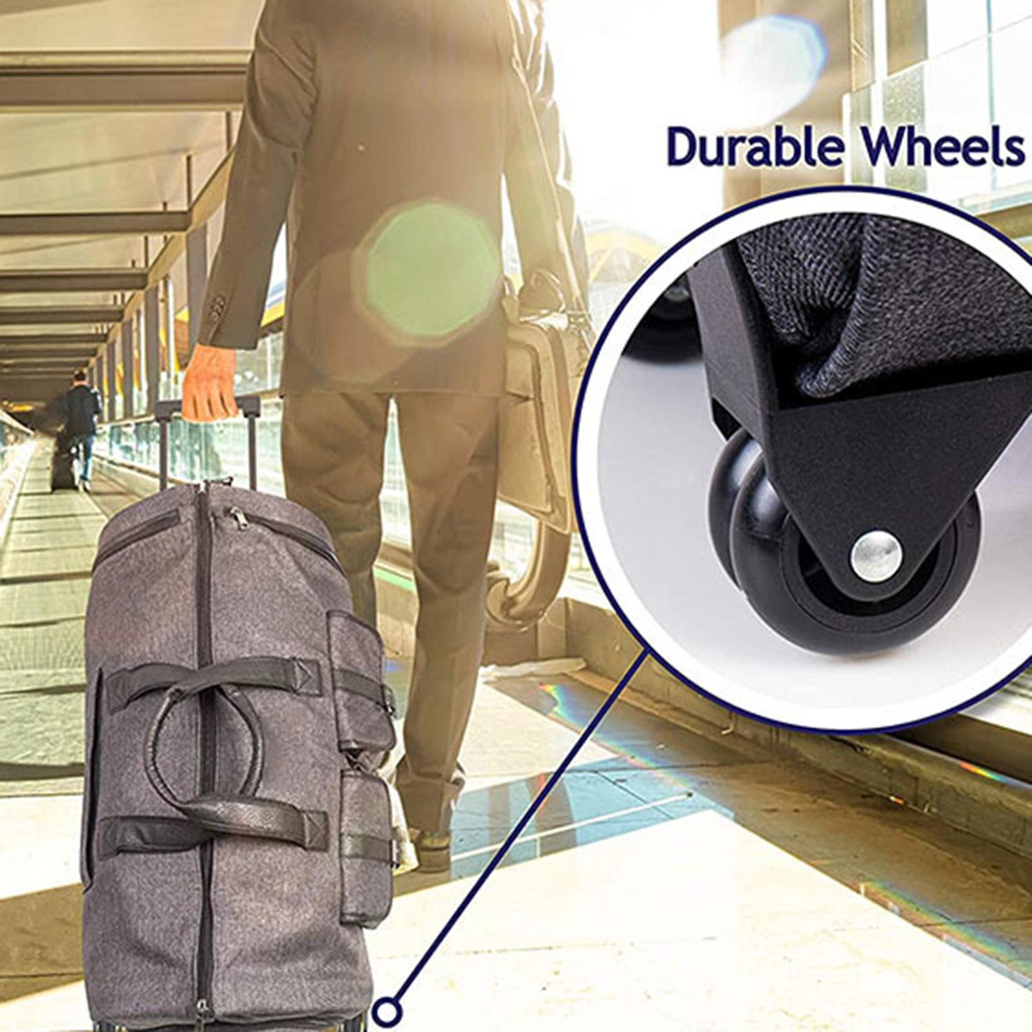 Large Capacity Oxford Travel Storage Duffel Bag With Wheel 3