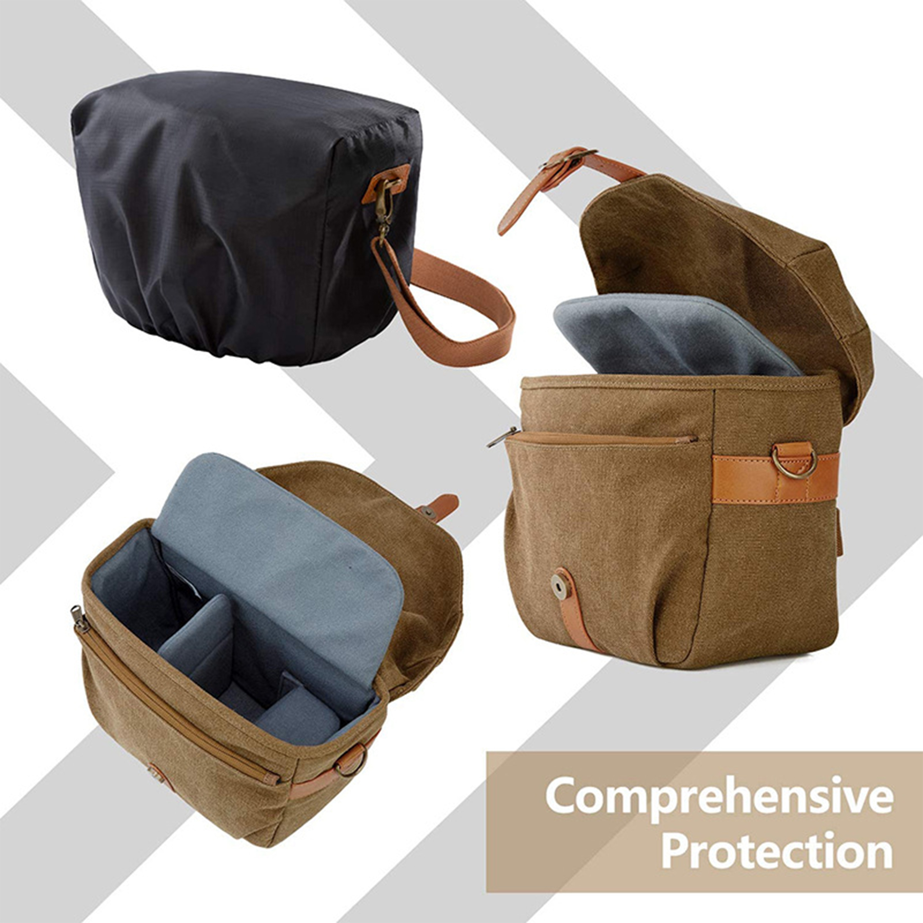Canvas Outdoor portable waterproof camera bag 8