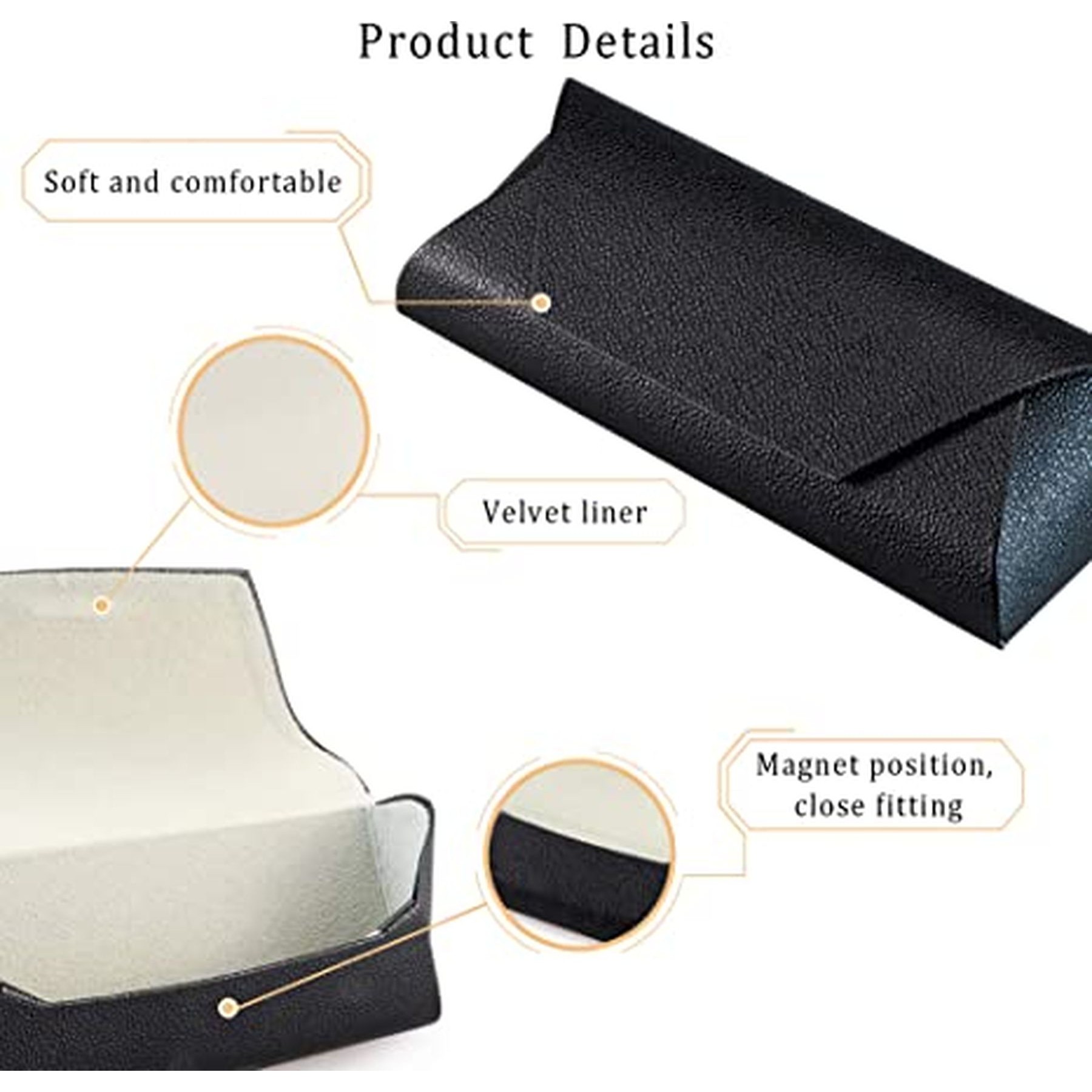 Portable Sunglass Case Pu Leather Eyeglass Case 3