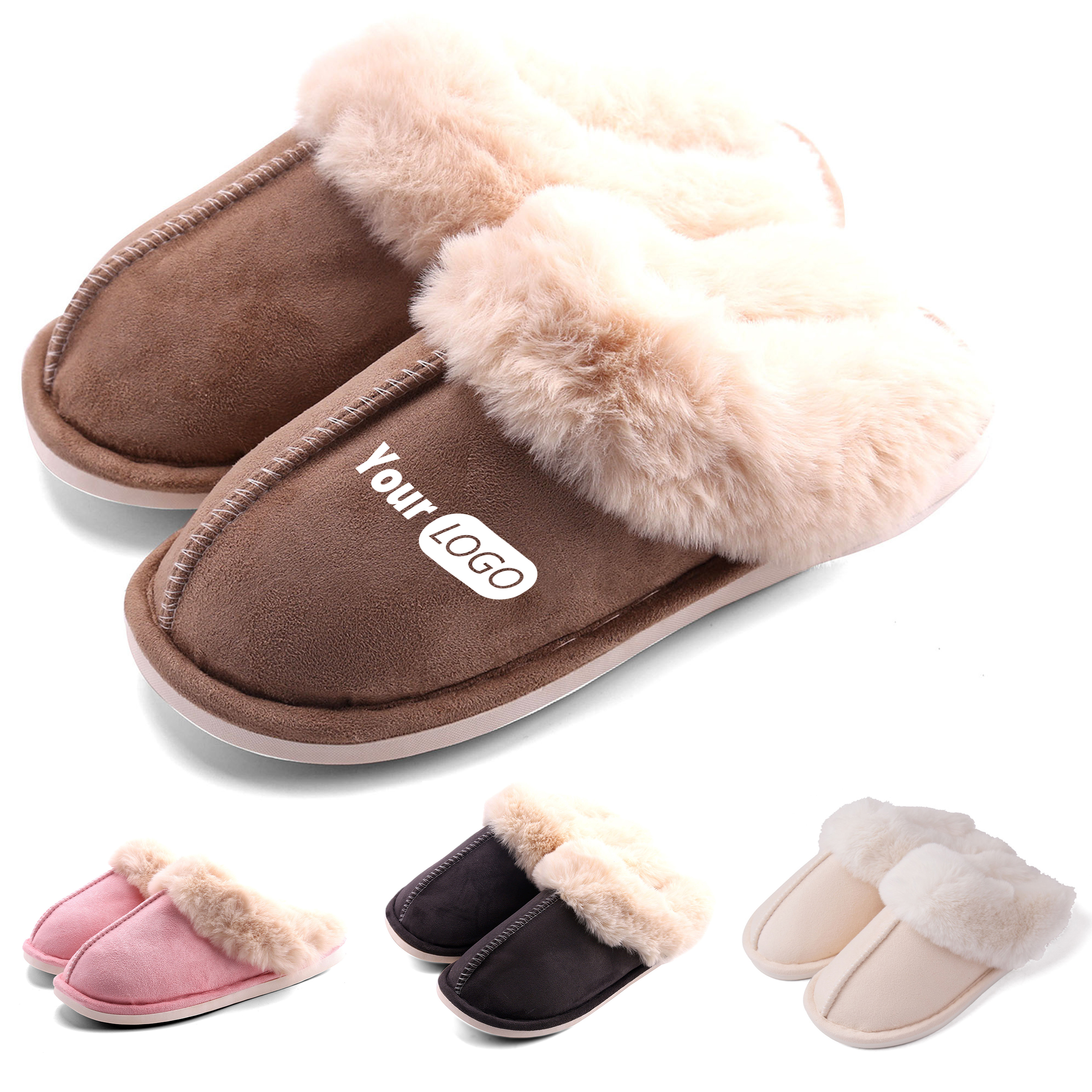 Super Soft Velvet Customizable Embroidered Plush Slippers 6