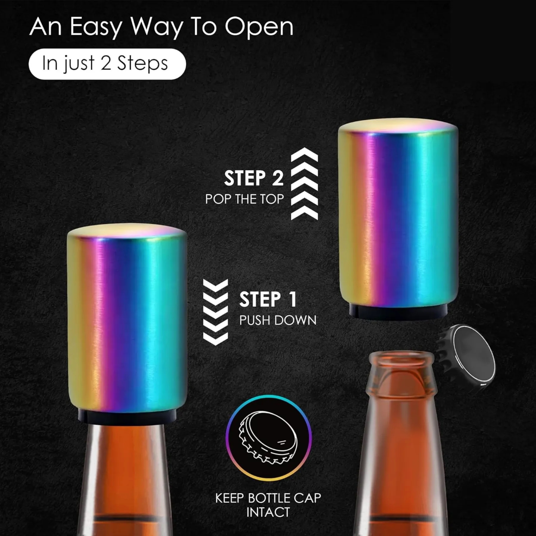 Magnetic Bottle Opener with Automatic Cap Catcher, custom kitchen gadget with logo imprint 4
