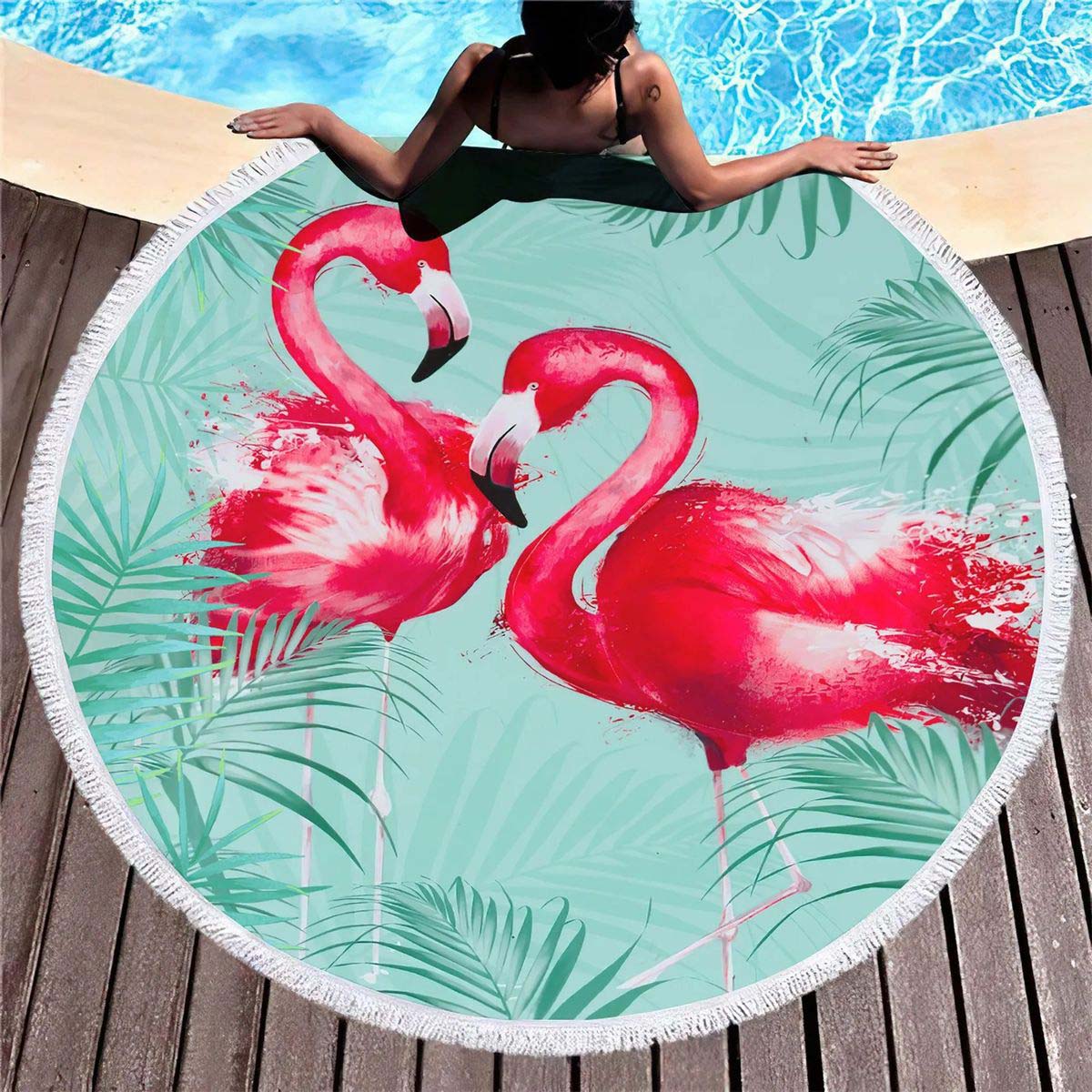 Soft Round Beach Towel with Quick Dry Microfiber 8