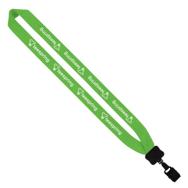 1" Cotton Lanyard with Plastic Clamshell & O-Ring 189